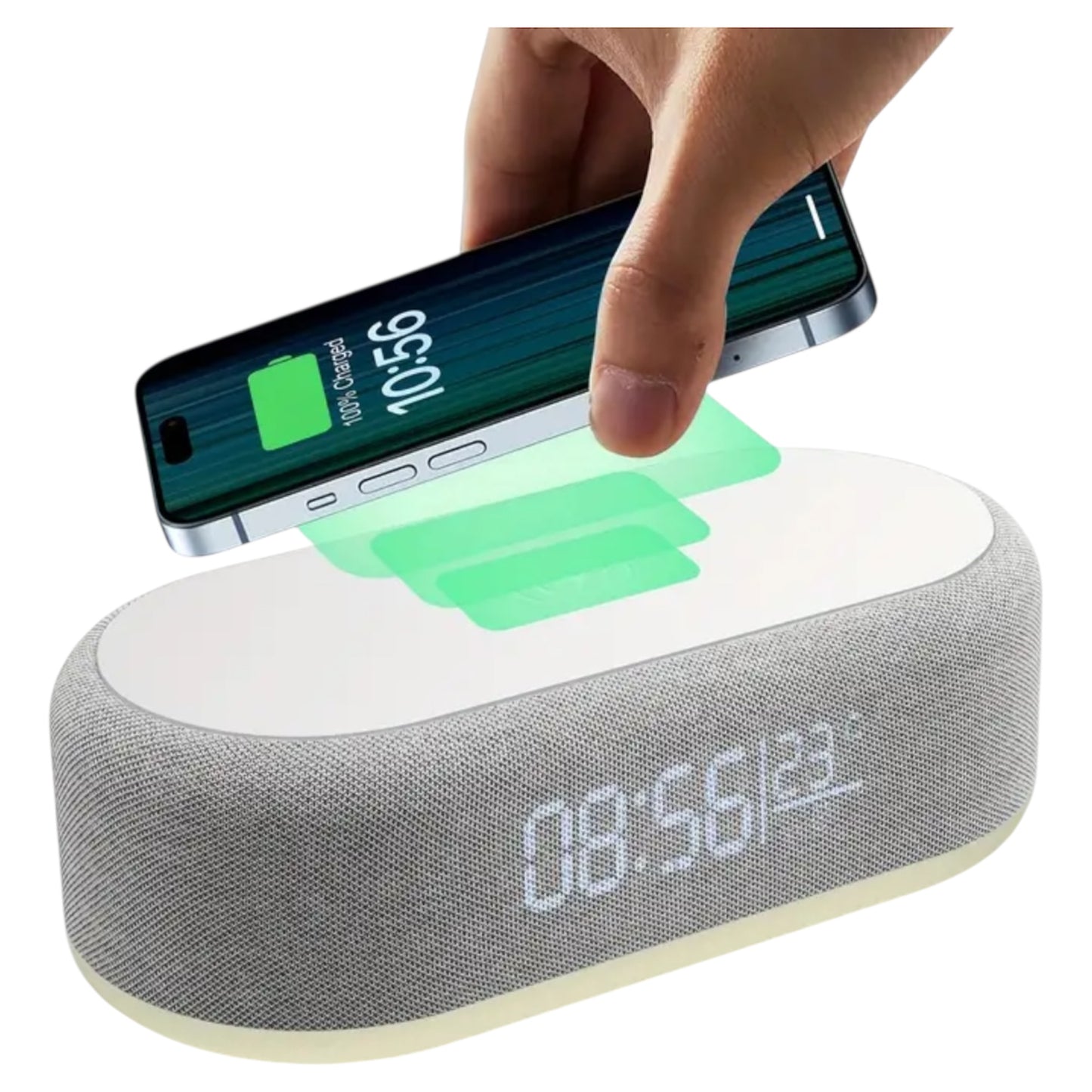 Chargeur sans fil 3 en 1 en acier Kalandula avec réveil