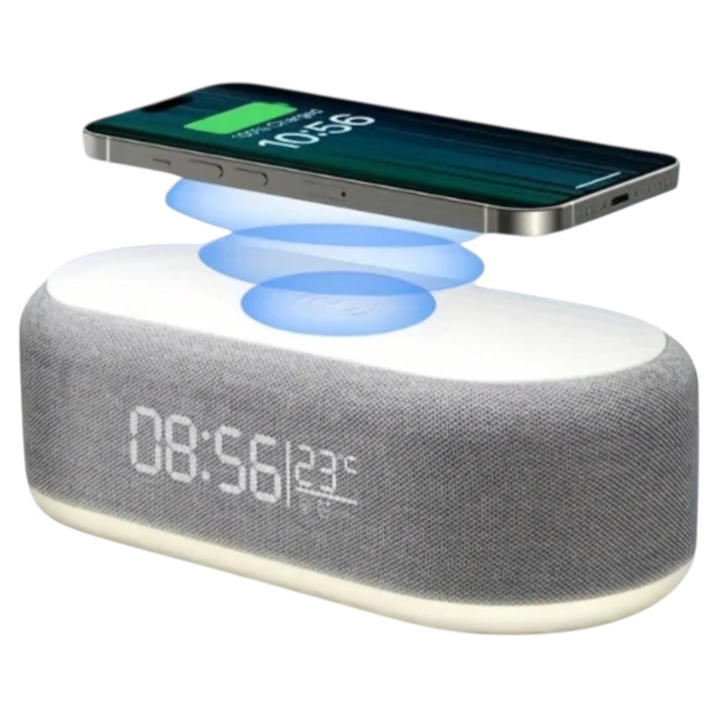 Chargeur sans fil 3 en 1 en acier Kalandula avec réveil