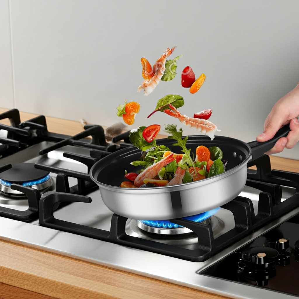 Kalandula Steel 12 pcs Stainless Steel Cookware Set with Glass Lids,