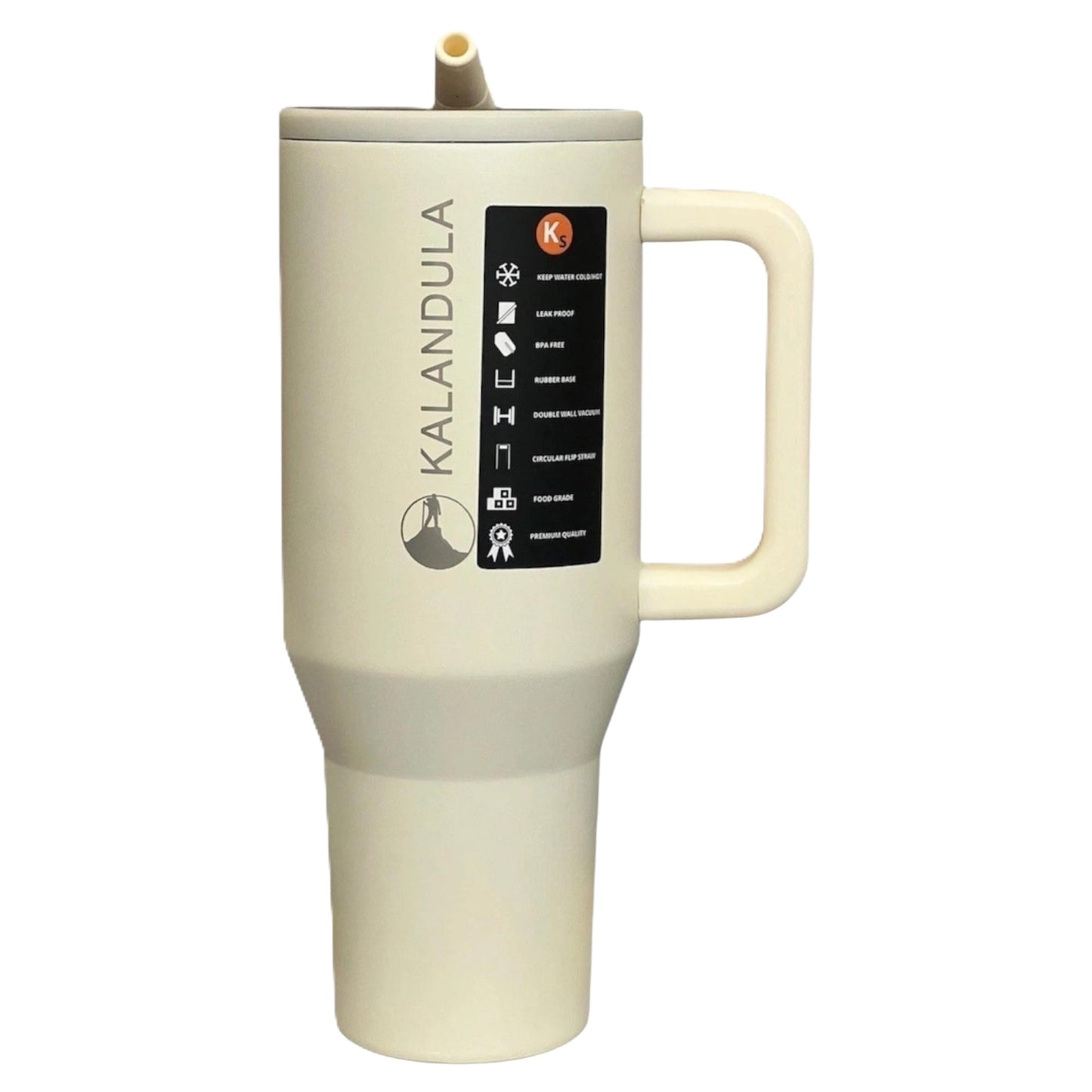 Kalandula Steel Flip Straw Tumbler 1.2L Leakproof Cup Hot and Cold Drinks