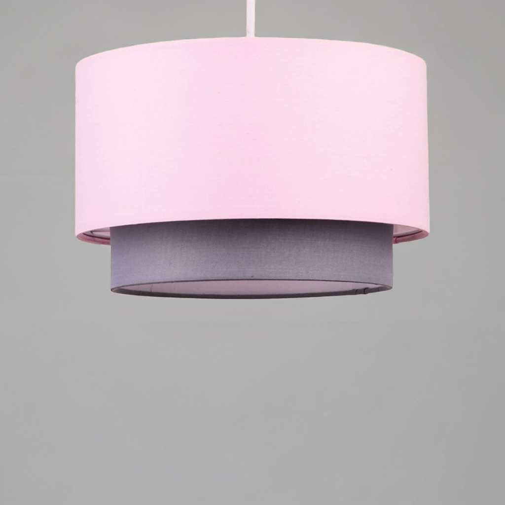 KAlandula Steel Pink Grey 2 Tier Lamp Shade