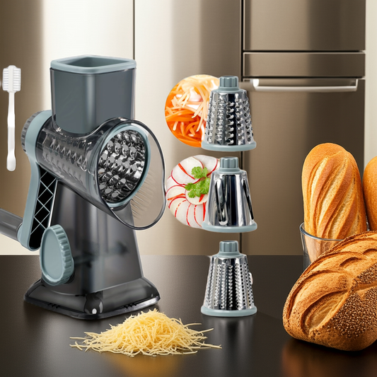 1.3 Kalandula Steel HeavyDuty 3in1 Rotary Food Slicer Cheese Grater