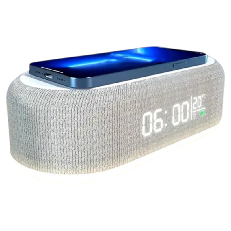 Chargeur sans fil 3 en 1 en acier Kalandula avec réveil