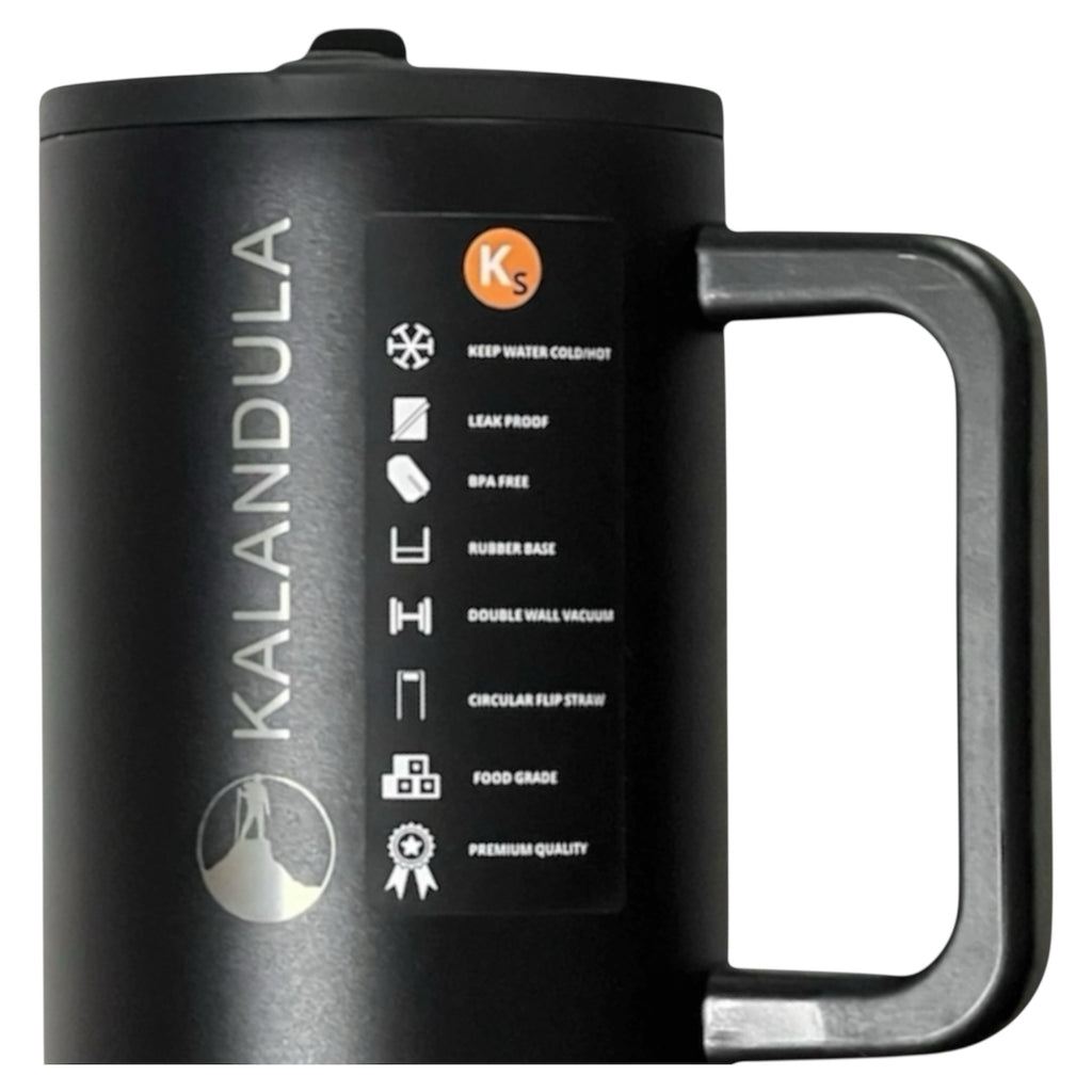 1.2 Kalandula Steel Flip Straw Tumbler 1.2L Leakproof Cup Hot Cold Drinks