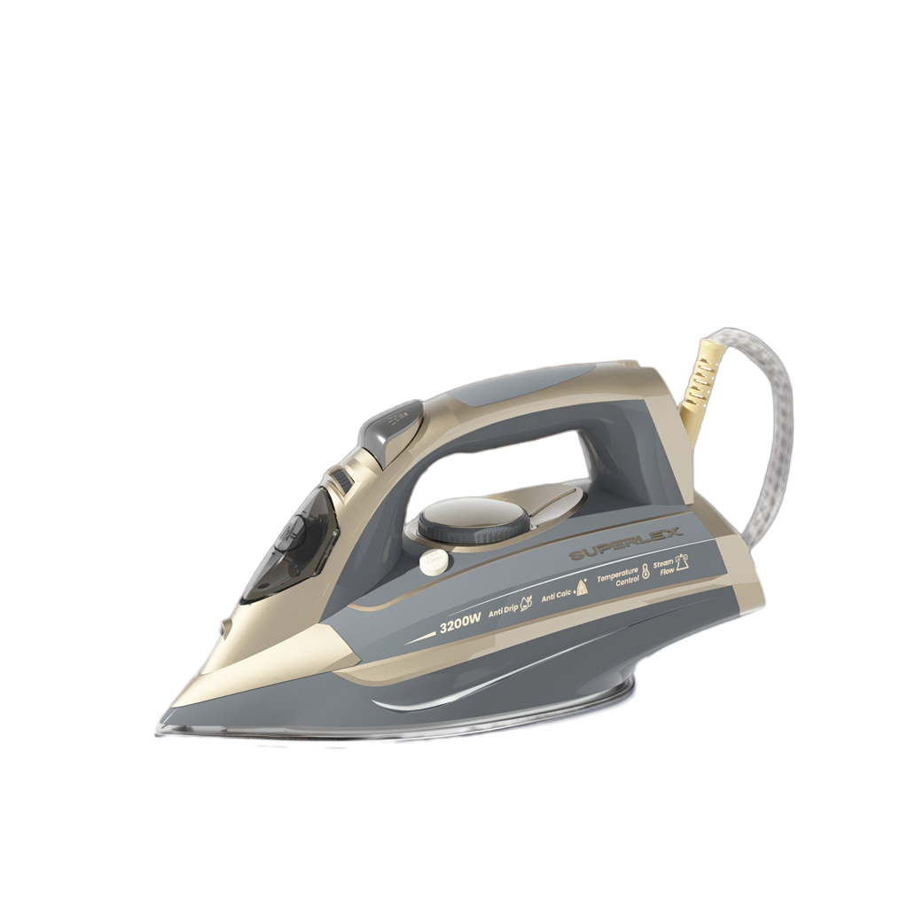 1.3F SUPERLEX 3200W Steam Iron  Powerful Ceramic Soleplate  Auto Shutoff  Fast Heating