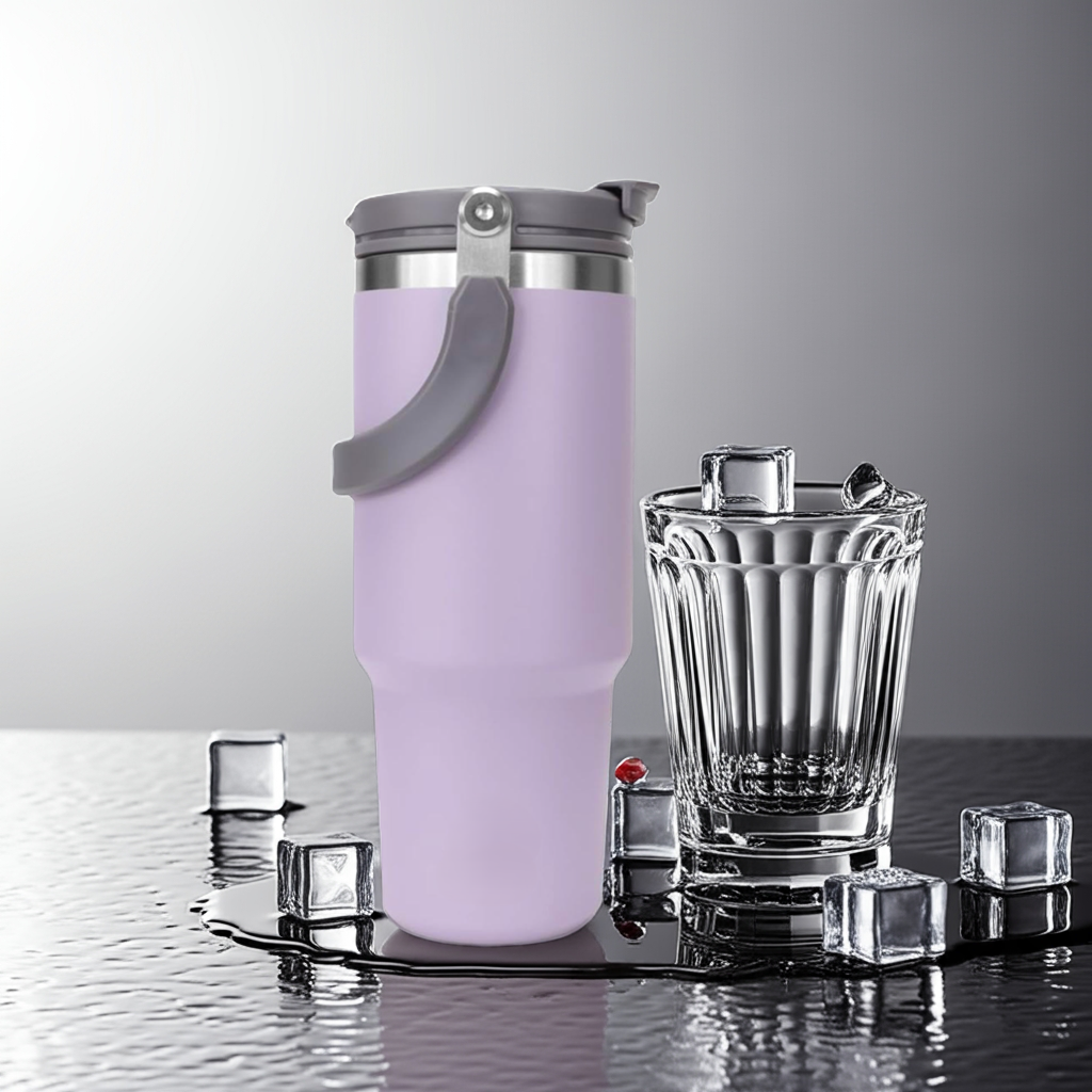 1k Kalandula Steel Flip Straw Tumbler 900ML Leakproof Cup Hot Cold Drinks