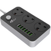 Filtro de linha Kalandula Steel UK com 6 portas USB e carregamento rápido