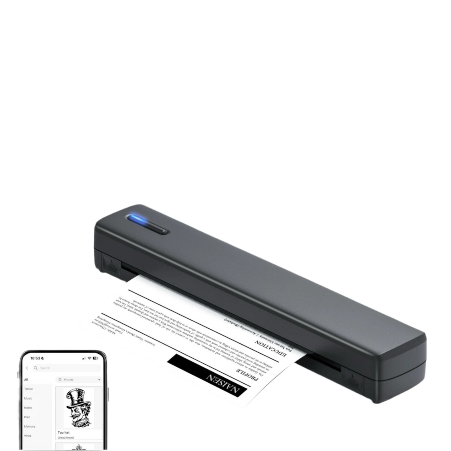 Portable A4 Inkless Thermal Printer  Wireless