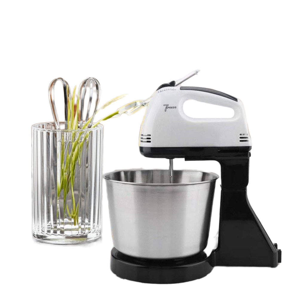 7-Speed Electric Handheld Mixer with attachments for Whisking Mixing