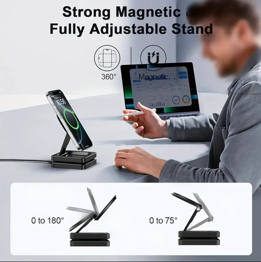 Chargeur sans fil pliable 3 en 1 en acier Kalandula pour iPhone 