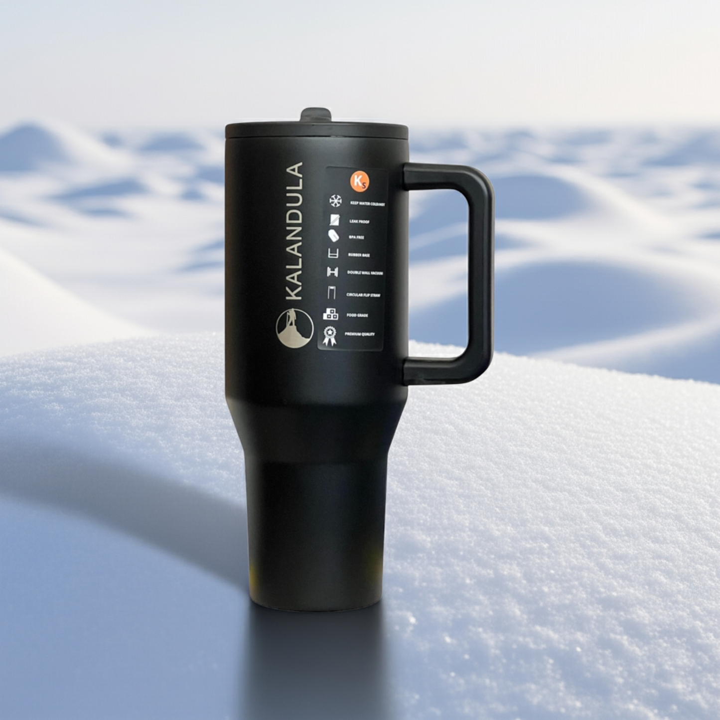 Gobelet à paille rabattable en acier Kalandula 1,2 L, tasse anti-fuite pour boissons chaudes et froides