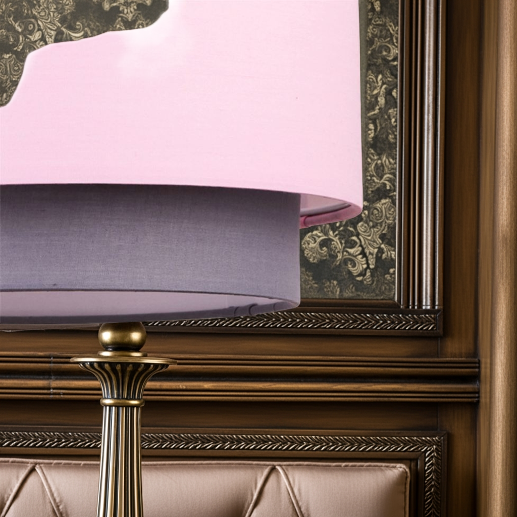 KAlandula Steel Pink  Grey 2 Tier Lamp Shade