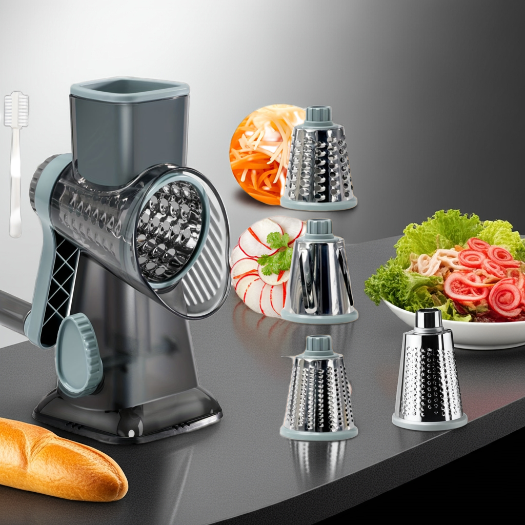 1.3 Kalandula Steel HeavyDuty 3in1 Rotary Food Slicer  Cheese Grater