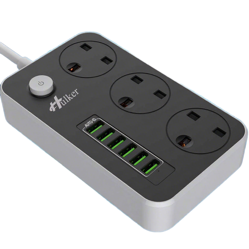 Kalandula Steel  UK Power Strip with 6 USB Ports Fast Charging
