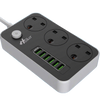 Filtro de linha Kalandula Steel UK com 6 portas USB e carregamento rápido
