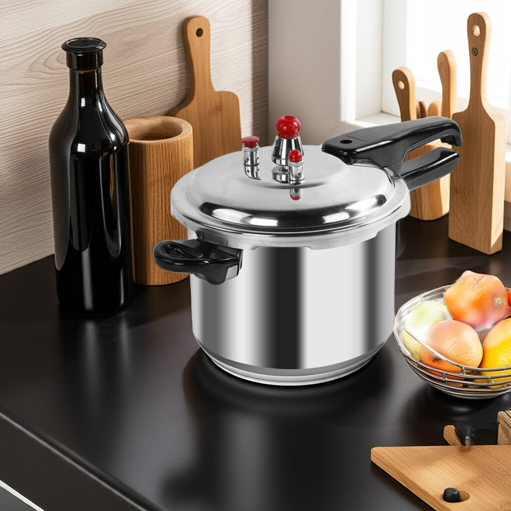 4L Dual Handle Aluminum Pressure Cooker for Home and Catering - UK
