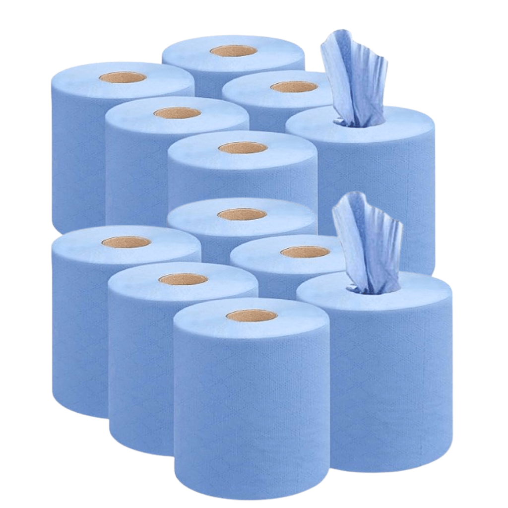 Kalandula Steel 12 pk Strong Absorbent Blue Centrefeed Kitchen Rolls