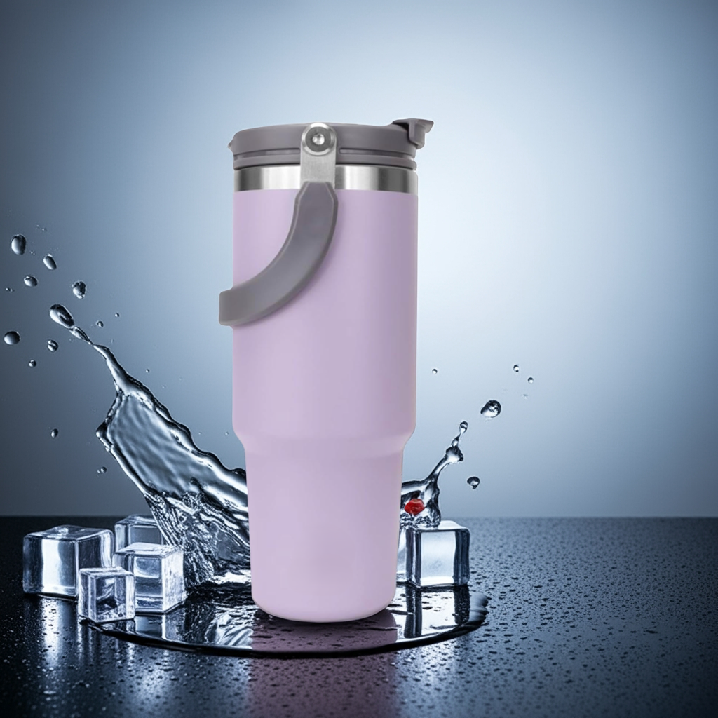 1k Kalandula Steel Flip Straw Tumbler 900ML Leakproof Cup Hot Cold Drinks