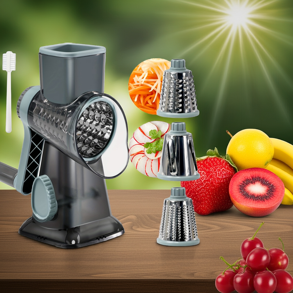 1.3 Kalandula Steel HeavyDuty 3in1 Rotary Food Slicer  Cheese Grater