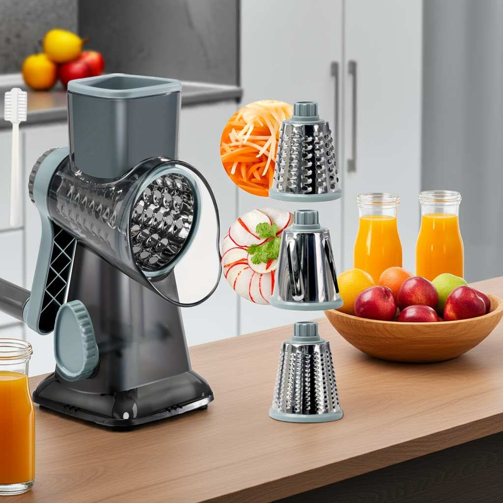 3in1 Rotary Food Slicer Chopper  Grater  MultiFunction