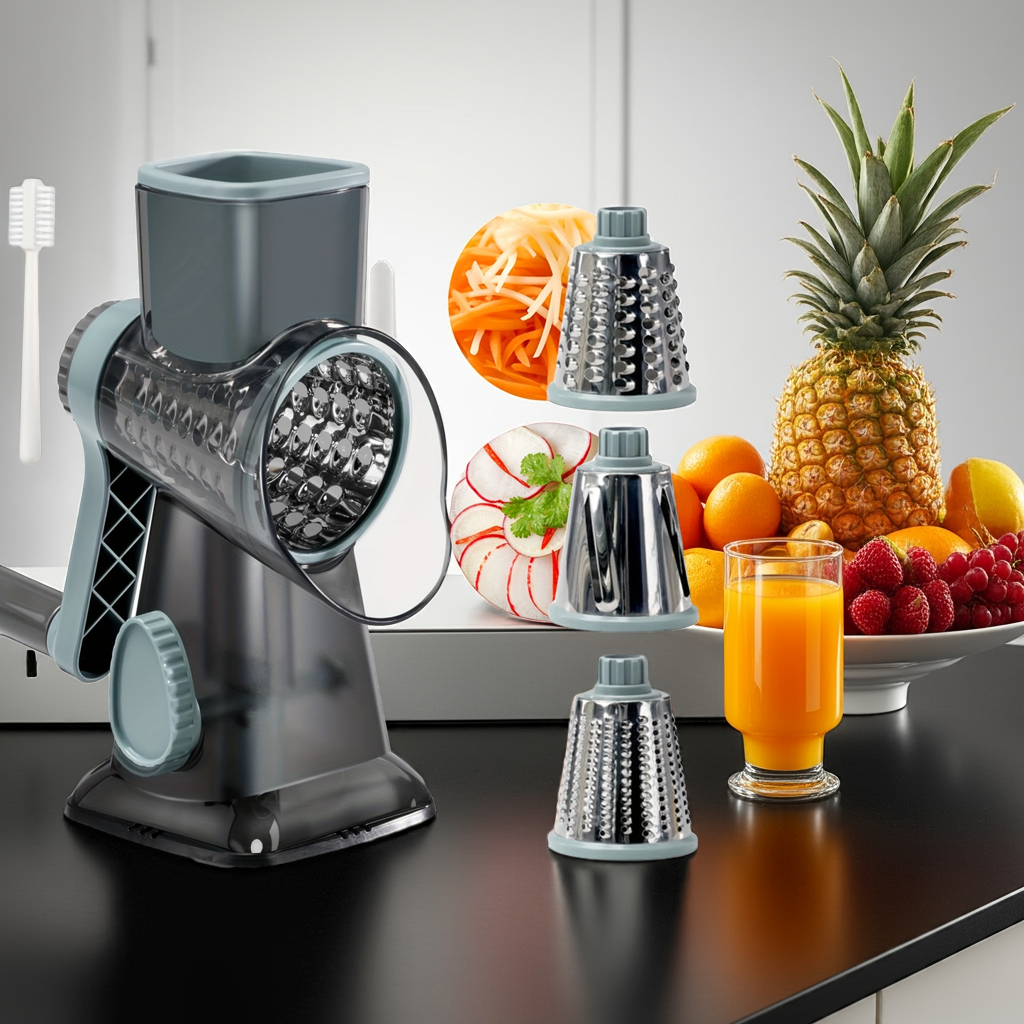1.3 Kalandula Steel HeavyDuty 3in1 Rotary Food Slicer  Cheese Grater