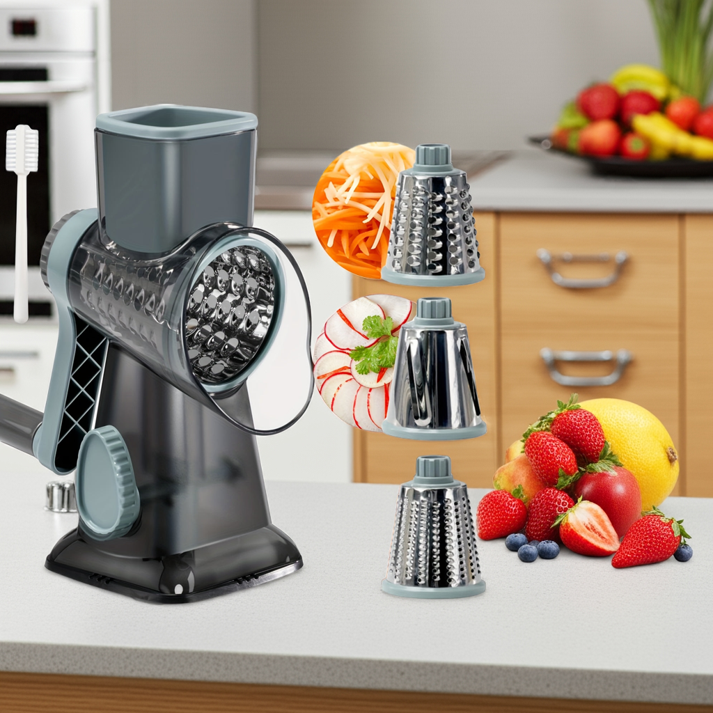 1.3 Kalandula Steel HeavyDuty 3in1 Rotary Food Slicer  Cheese Grater