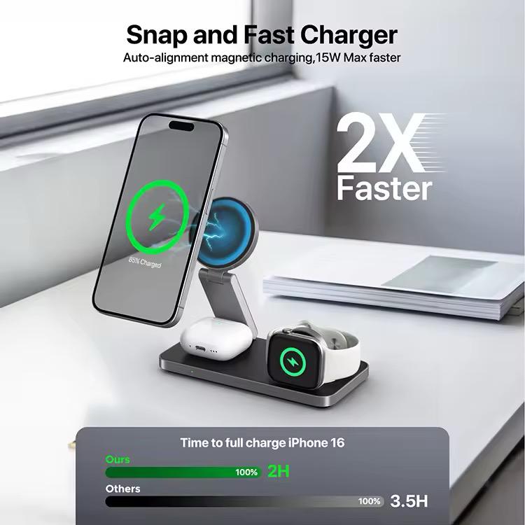 Kalandula Steel 3in1 Wireless Charging Station iPhone 16-12