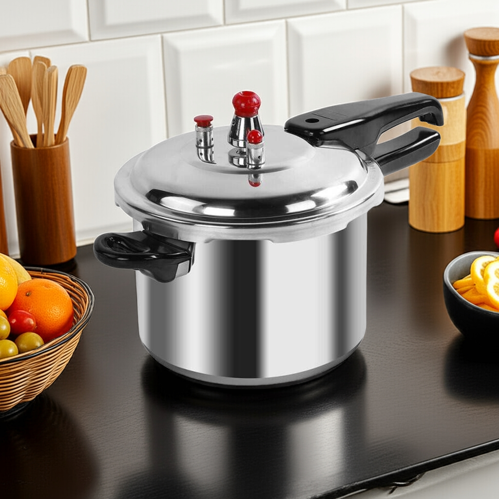 A Kalandula Steel Pressure Cooker for Kitchen & Catering