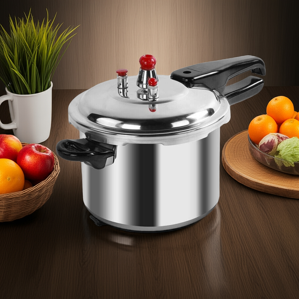 4L Dual Handle Aluminum Pressure Cooker for Home and Catering - UK