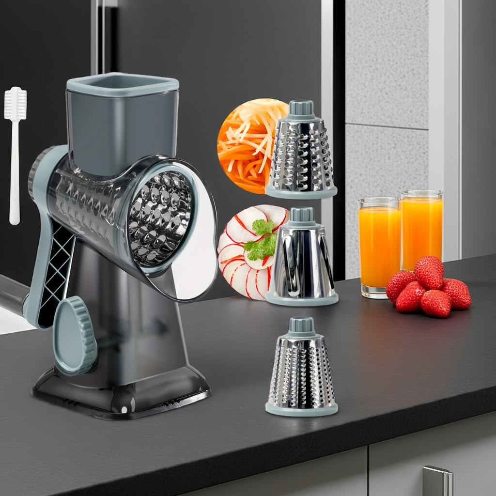 3in1 Rotary Food Slicer Chopper  Grater  MultiFunction