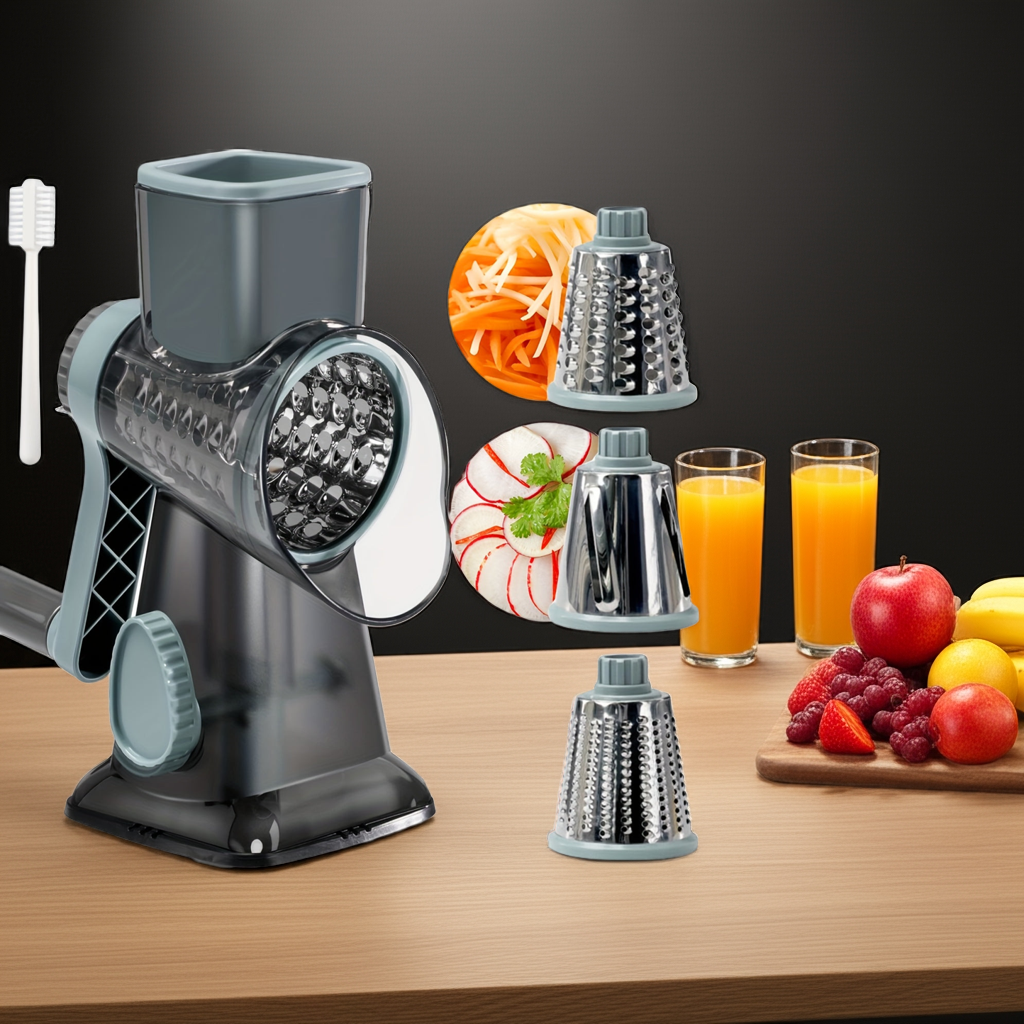 1.3 Kalandula Steel HeavyDuty 3in1 Rotary Food Slicer  Cheese Grater