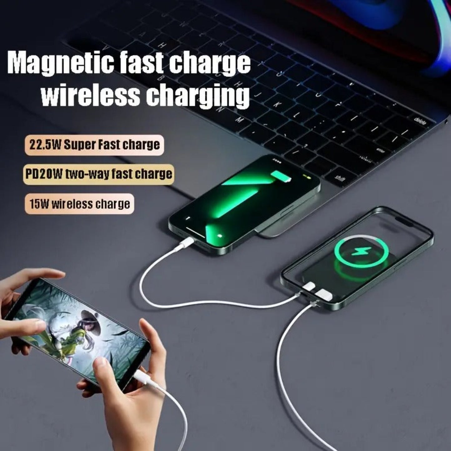 Kalandula 10000mAh Magnetic Fast Wireless Charger