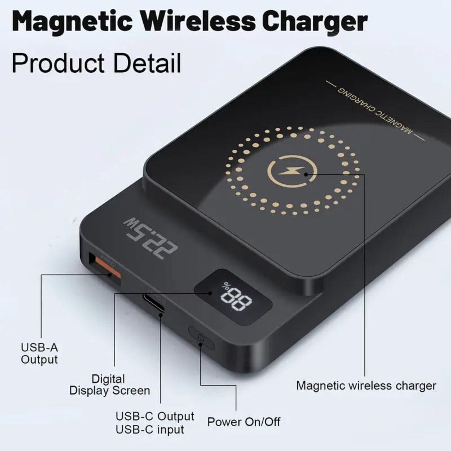Kalandula 10000mAh Magnetic Fast Wireless Charger