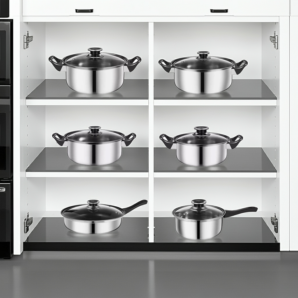 Kalandula Steel 12 pcs Stainless Steel Cookware Set with Glass Lids,
