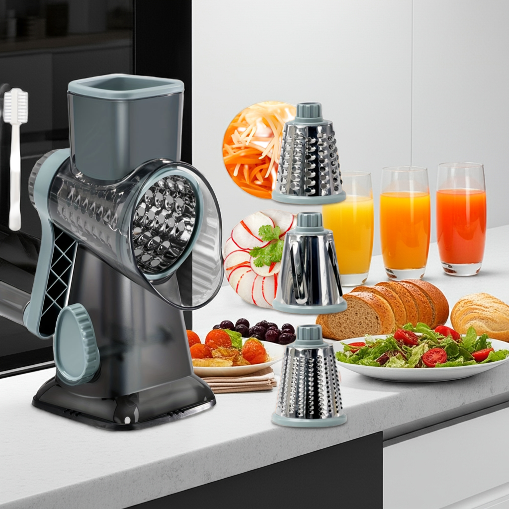 1.3 Kalandula Steel HeavyDuty 3in1 Rotary Food Slicer  Cheese Grater