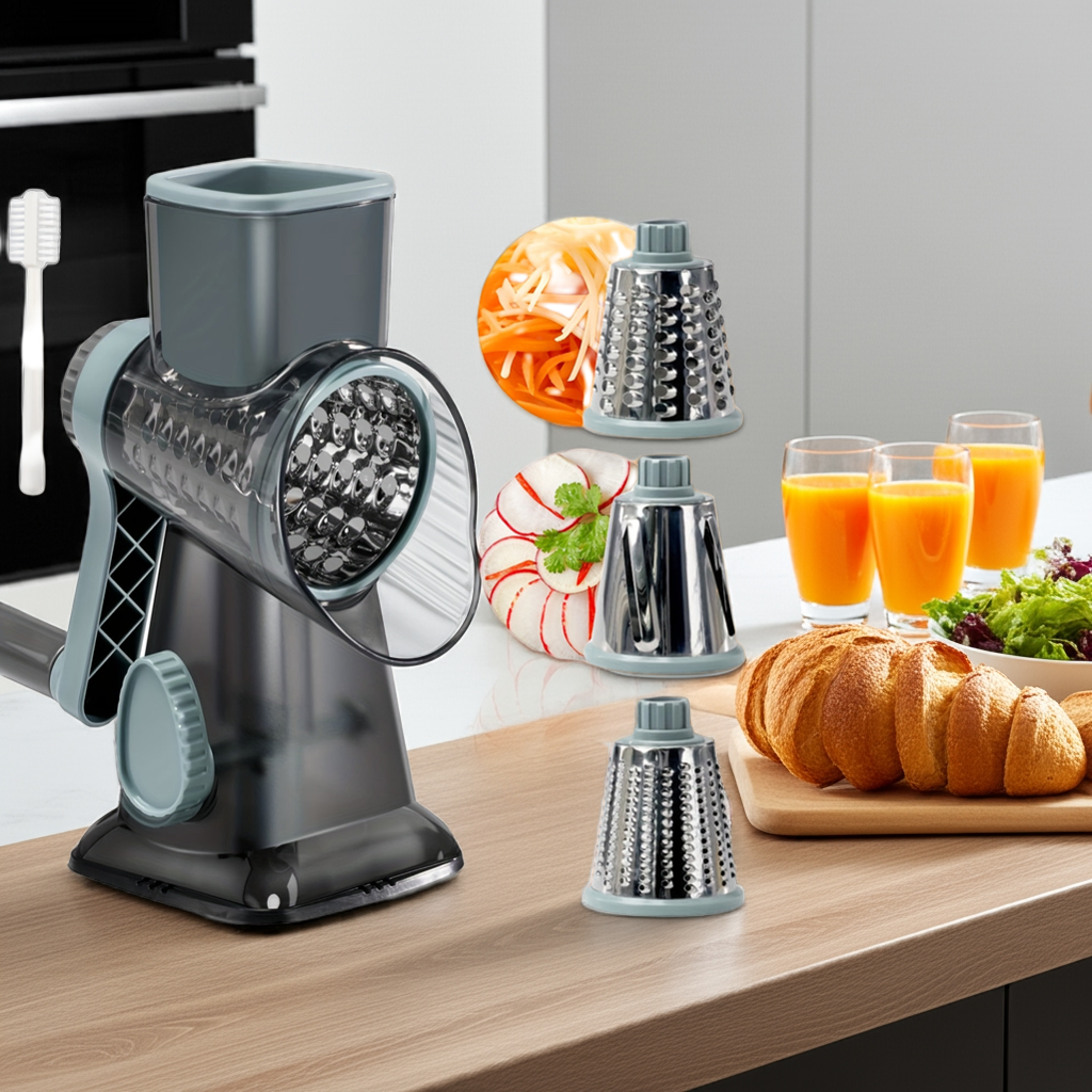1.3 Kalandula Steel HeavyDuty 3in1 Rotary Food Slicer  Cheese Grater