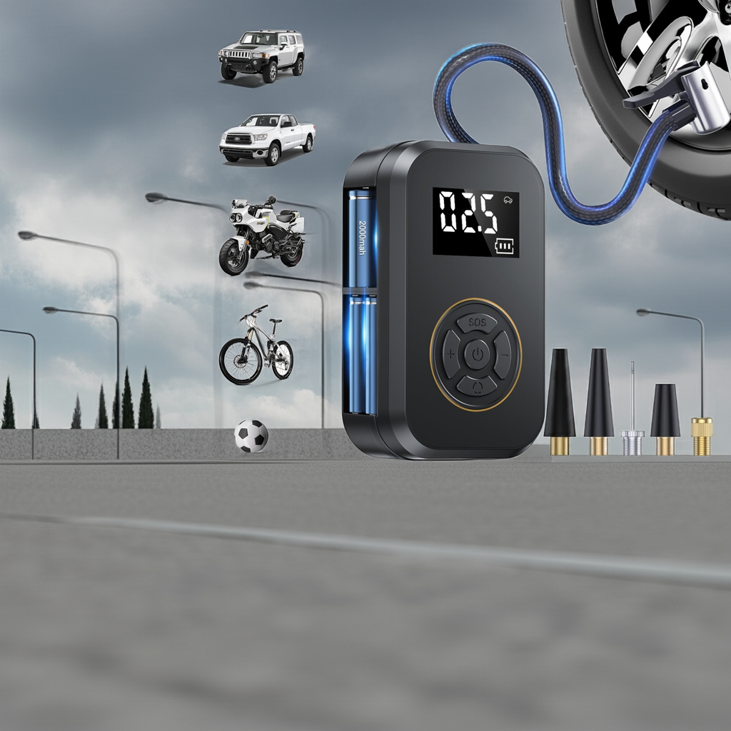 Compresseur d'air portable rechargeable en acier Kalandula