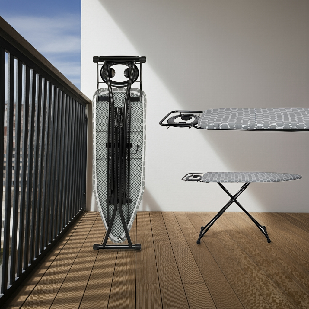 1k Folding Ironing Board 122x38cm  Adjustable Height Safety