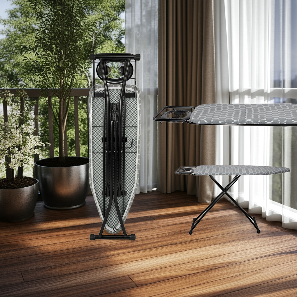 1k Folding Ironing Board 122x38cm  Adjustable Height Safety
