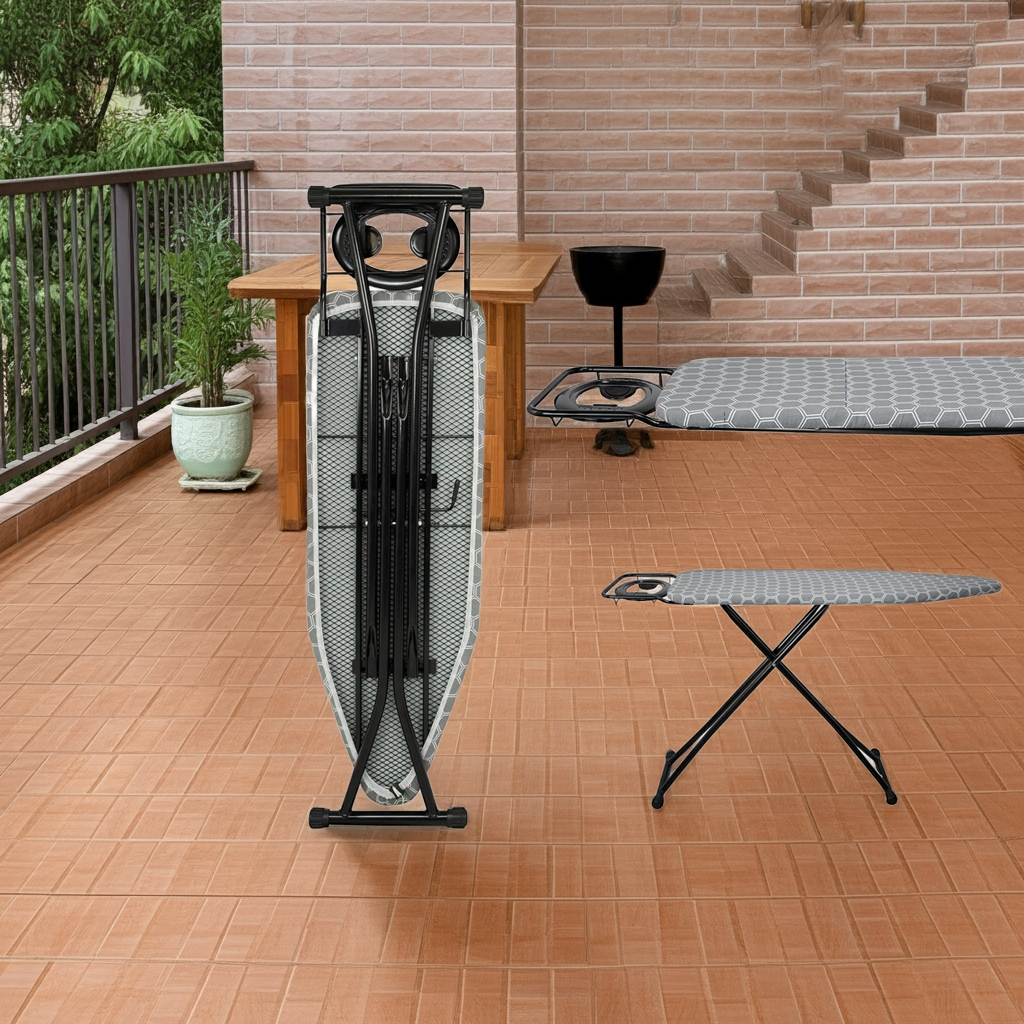 1k Folding Ironing Board 122x38cm  Adjustable Height Safety