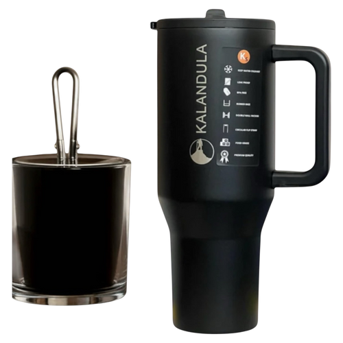 1.2 Kalandula Steel Flip Straw Tumbler 1.2L Leakproof Cup Hot Cold Drinks