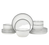 Assiette de dîner empilable en porcelaine blanche 12 pièces en acier Kalandula
