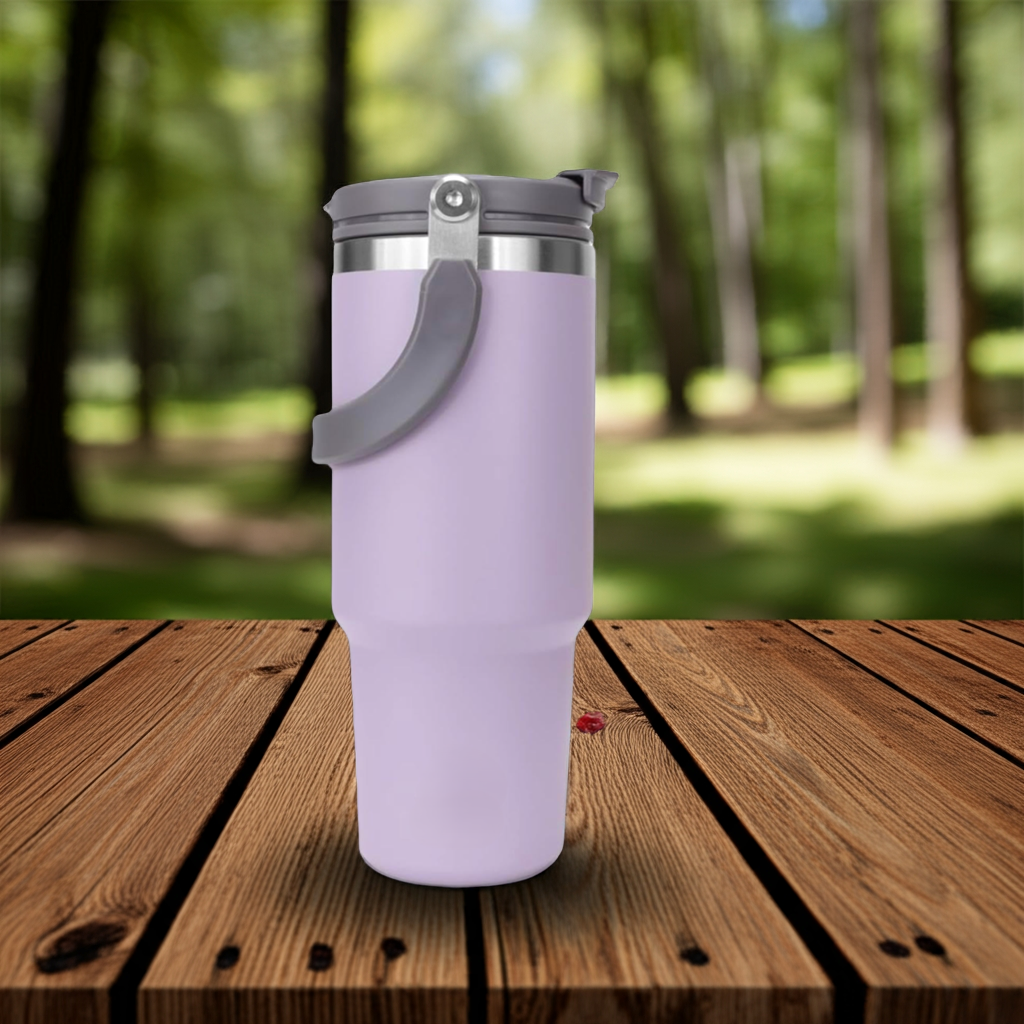1k Kalandula Steel Flip Straw Tumbler 900ML Leakproof Cup Hot Cold Drinks