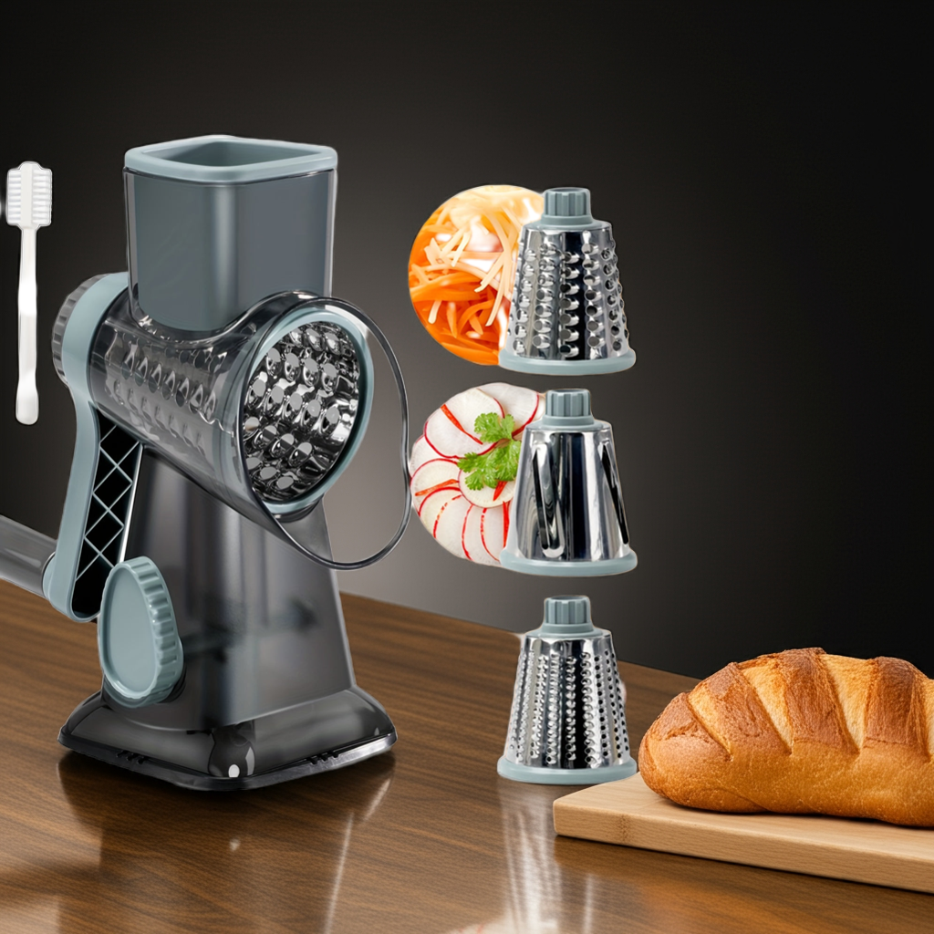 1.3 Kalandula Steel HeavyDuty 3in1 Rotary Food Slicer  Cheese Grater