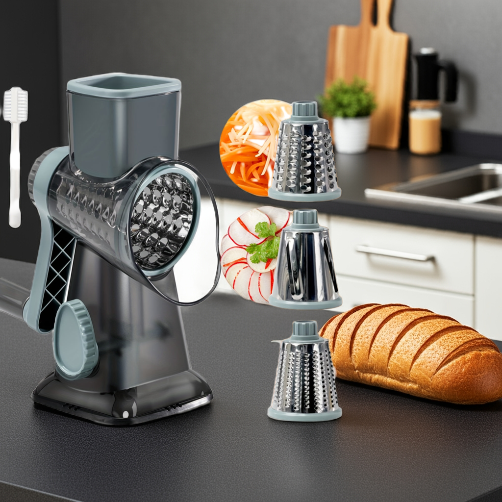 1.3 Kalandula Steel HeavyDuty 3in1 Rotary Food Slicer  Cheese Grater