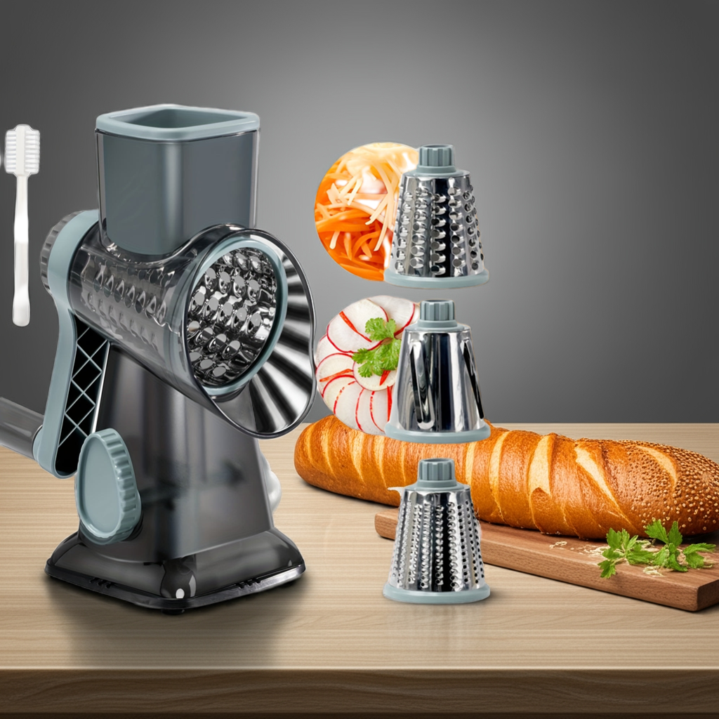 1.3 Kalandula Steel HeavyDuty 3in1 Rotary Food Slicer  Cheese Grater