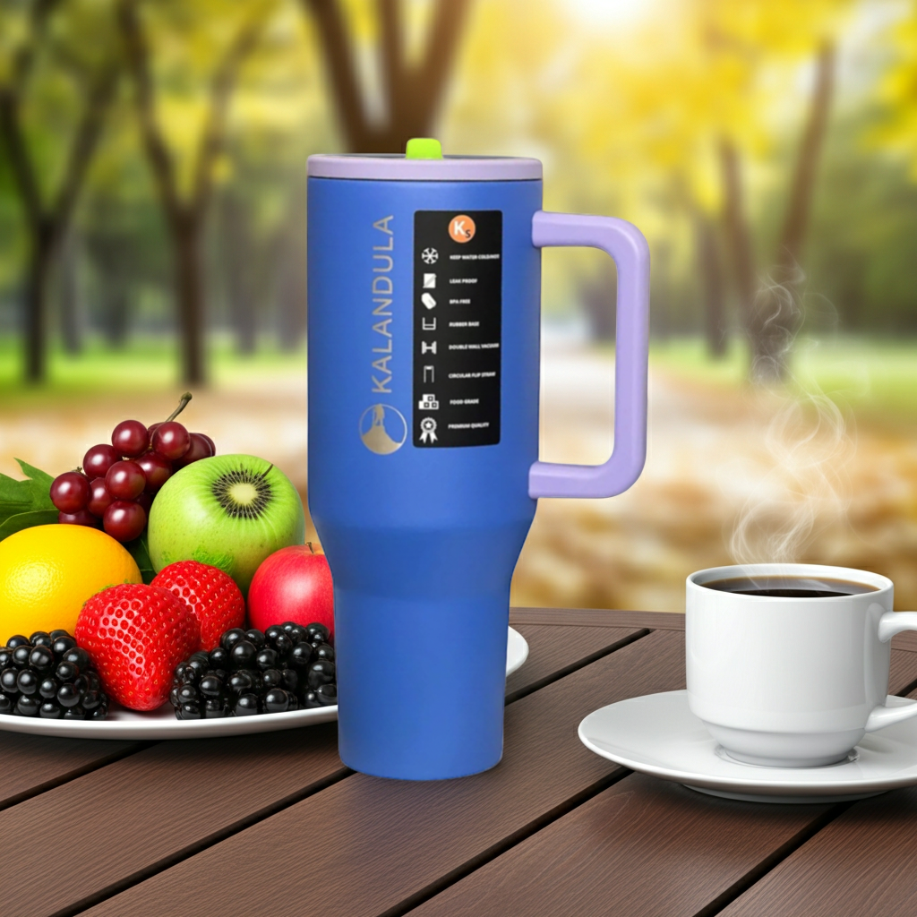 1.3 Kalandula Steel Flip Straw Tumbler 1.2L Leakproof Cup Hot and Cold Drinks