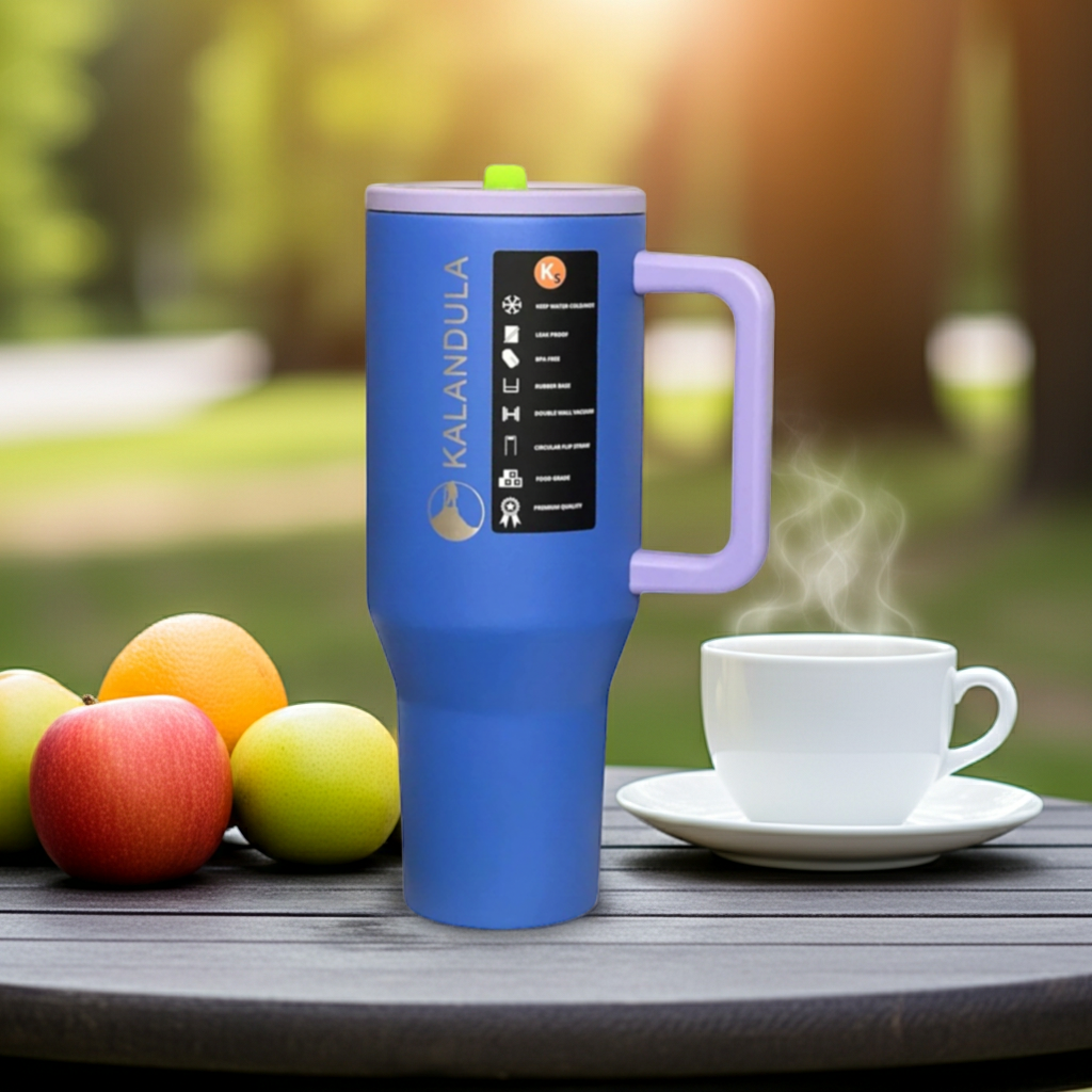 1.3 Kalandula Steel Flip Straw Tumbler 1.2L Leakproof Cup Hot and Cold Drinks