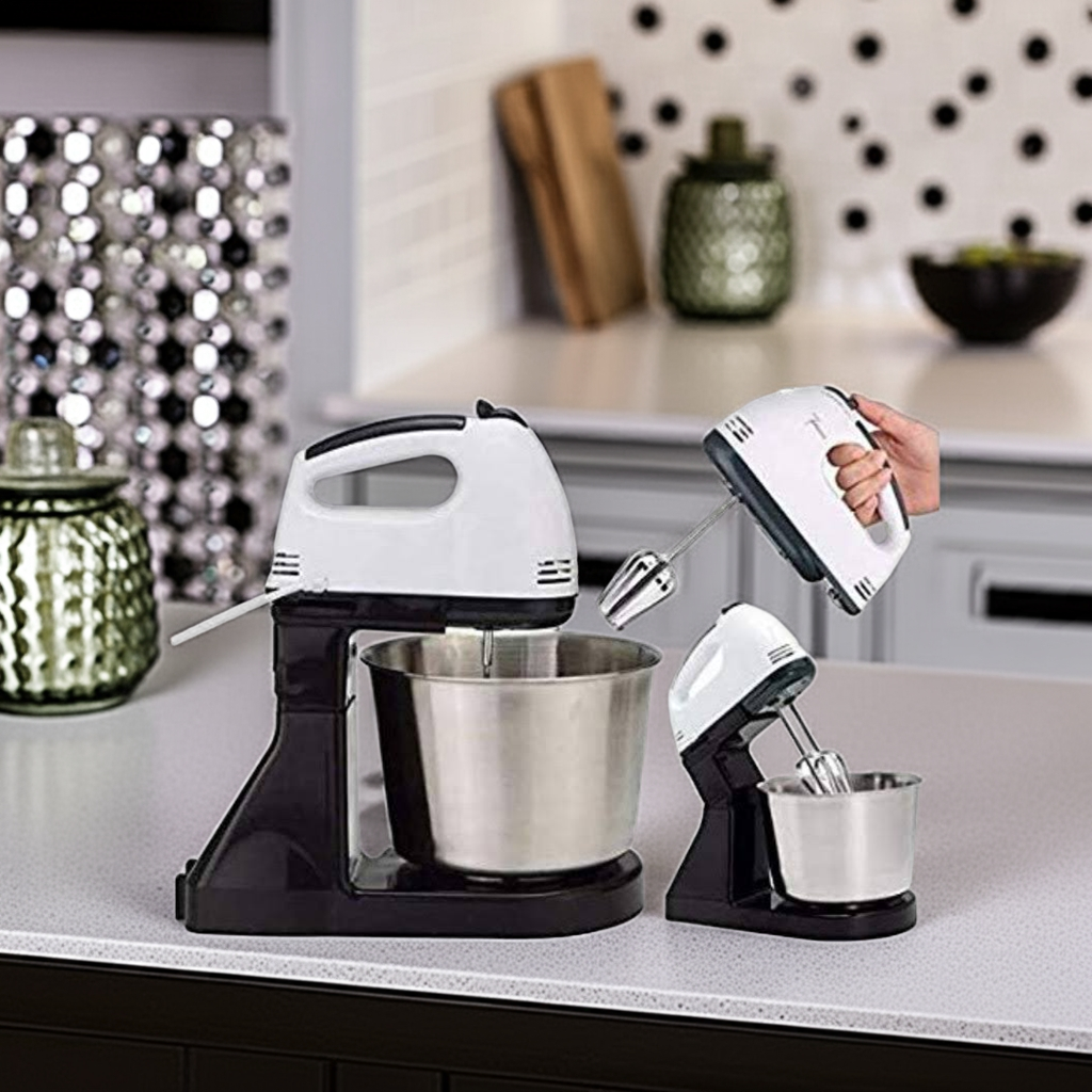 7-Speed Electric Handheld Mixer with attachments for Whisking Mixing