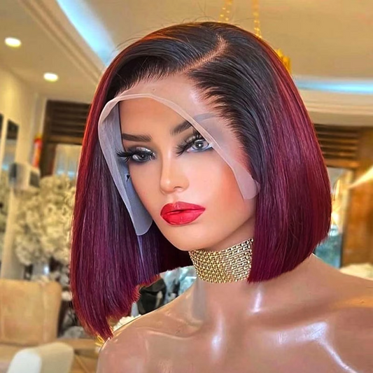 Kalandula steel Lace Front Bob Wigs Human Hair 13x4 HD